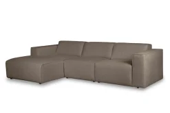 Home affaire Ecksofa »Noord mit Kedernaht, Breite 281 cm, L-Form« Cord, Struktur, Webstoff, mit Wellenunterfederung, Massivholzrahmen