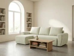 Home affaire Ecksofa »Nortrud-Uni, 241 cm, L-Form, mit Schlaffunktion u. Bettkasten« Recamiere rechts / links montierbar, Feinstruktur-Bezug