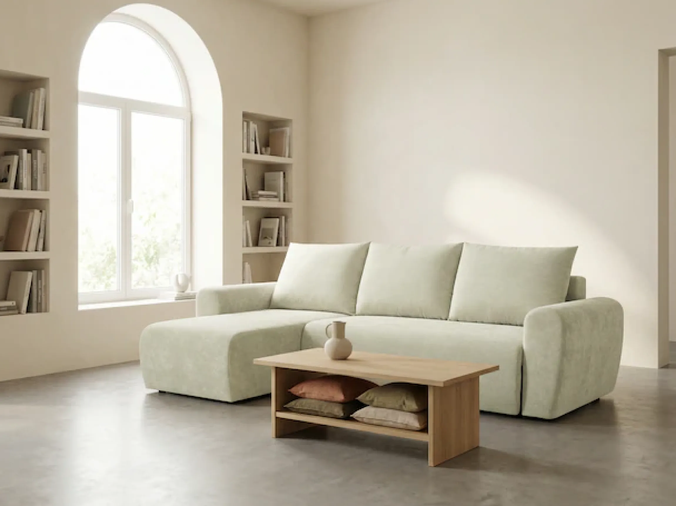 Home affaire Ecksofa »Nortrud-Uni, 241 cm, L-Form, mit Schlaffunktion u. Bettkasten« Recamiere rechts / links montierbar, Feinstruktur-Bezug