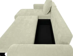 Home affaire Ecksofa »Nortrud-Uni, 241 cm, L-Form, mit Schlaffunktion u. Bettkasten« Recamiere rechts / links montierbar, Feinstruktur-Bezug