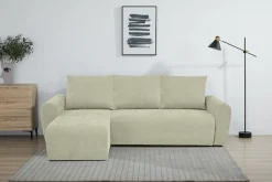 Home affaire Ecksofa »Nortrud-Uni, 241 cm, L-Form, mit Schlaffunktion u. Bettkasten« Recamiere rechts / links montierbar, Feinstruktur-Bezug