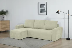 Home affaire Ecksofa »Nortrud-Uni, 241 cm, L-Form, mit Schlaffunktion u. Bettkasten« Recamiere rechts / links montierbar, Feinstruktur-Bezug