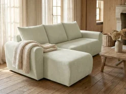 Home affaire Ecksofa »Nortrud-Uni, 241 cm, L-Form, mit Schlaffunktion u. Bettkasten« Recamiere rechts / links montierbar, Feinstruktur-Bezug