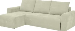 Home affaire Ecksofa »Nortrud-Uni, 241 cm, L-Form, mit Schlaffunktion u. Bettkasten« Recamiere rechts / links montierbar, Feinstruktur-Bezug
