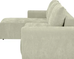 Home affaire Ecksofa »Nortrud-Uni, 241 cm, L-Form, mit Schlaffunktion u. Bettkasten« Recamiere rechts / links montierbar, Feinstruktur-Bezug