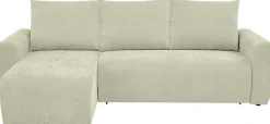 Home affaire Ecksofa »Nortrud-Chester, 241 cm, L-Form, mit Schlaffunktion u. Bettkasten« Recamiere rechts / links montierbar, Steppung, Feinstruktur-Bezug