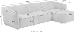 Home affaire Ecksofa »OSTRUP Rundsofa, L-Form, Naturtöne, Boucle oder Chenille« Breite 280 cm, organische Form mit sanften Rundungen