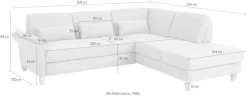Home affaire Ecksofa »Palace L-Form« incl. Sitztiefenverstellung, wahlweise mit Schlaffunktion und Stauraum
