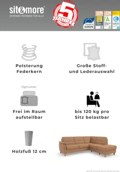 Home affaire Ecksofa »Palmera L-Form, B: 244 cm - OTTO. Verlässliche Qualität.« optional Schlaffunktion & Bettkasten, Federkern