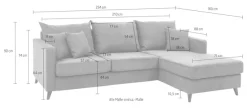 Home affaire Ecksofa »Renesse L-Form« lose Kissen, Keder an Sitzkissen