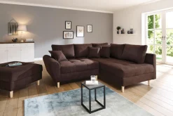 Home affaire Ecksofa »Rice L-Form, B: 223 cm - OTTO. Verlässliche Qualität.« Set: Sofa & Hocker, 3 Zierkissen, Federkern
