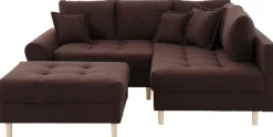 Home affaire Ecksofa »Rice L-Form, B: 223 cm - OTTO. Verlässliche Qualität.« Set: Sofa & Hocker, 3 Zierkissen, Federkern