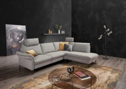 Home affaire Ecksofa »Sarsina: mit Tonnentaschen-Federkern, perfekt zum Entspannen L-Form« inklusive 2 motorischen Relaxfunktionen mit Herz-Waage-Beschlag