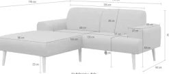 Home affaire Ecksofa »Swift Scandic Design, komfortabler Federkern, Breite 192cm, L-Form« Federkern-Polsterung, B/T/H: 192/83/176 cm
