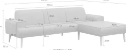 Home affaire Ecksofa »Swift Scandic Design, Federkern für hohen Sitzkomfort, L-Form« Federkern-Polsterung, B/T/H: 292/83/176 cm