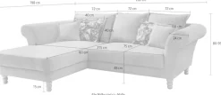 Home affaire Ecksofa »Tassilo Mega Polsterecke mit Kaltschaum im Sitz, bequem, L-Form« hoher Sitzkomfort, Breite 262cm, Komfortsitzhöhe 48cm, zeitlos elegant