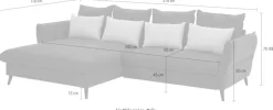 Home affaire Ecksofa »Tirano, moderne Optik, komfortabel, Breite 274cm,L-Form« wahlweise mit Bettfunktion und Bettkasten