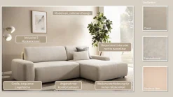 Home affaire Ecksofa »TORGE (264cm), Schlafsofa in Cord, Samtvelours o Struktur fein, L-Form« Schlaffunktion, Bettkasten, Liegefläche: 125/210 cm