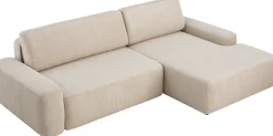Home affaire Ecksofa »TORGE (264cm), Schlafsofa in Cord, Samtvelours o Struktur fein, L-Form« Schlaffunktion, Bettkasten, Liegefläche: 125/210 cm