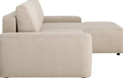 Home affaire Ecksofa »TORGE (264cm), Schlafsofa in Cord, Samtvelours o Struktur fein, L-Form« Schlaffunktion, Bettkasten, Liegefläche: 125/210 cm