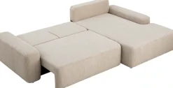 Home affaire Ecksofa »TORGE (264cm), Schlafsofa in Cord, Samtvelours o Struktur fein, L-Form« Schlaffunktion, Bettkasten, Liegefläche: 125/210 cm