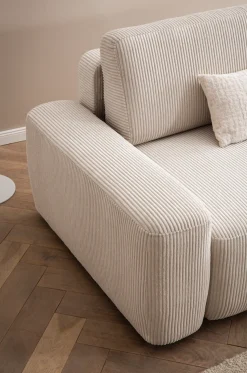 Home affaire Ecksofa »TORGE (264cm), Schlafsofa in Cord, Samtvelours o Struktur fein, L-Form« Schlaffunktion, Bettkasten, Liegefläche: 125/210 cm