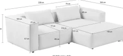 Home affaire Ecksofa »Tvinnet« Breite 228 cm, extra tiefe Sitzfläche, kubisches Sitzvergnügen