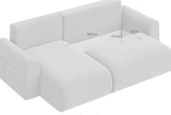 Home affaire Ecksofa »VasbySuyal Schlafsofa 235cm L-Form mit Recamiere beidseitig montierbar« Designsofa mit Bettfunktion und Bettkasten, Maße B/T/H: 235/138/80 cm