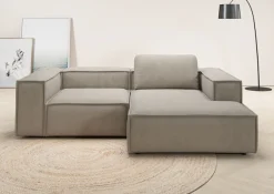 Home affaire Ecksofa »Watertown, kompakte L-Form, 246 cm breite für kleinere Räume« modernes Ecksofa mit Feincordbezug, platzsparend & bequem