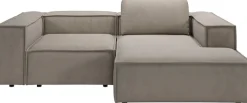Home affaire Ecksofa »Watertown, kompakte L-Form, 246 cm breite für kleinere Räume« modernes Ecksofa mit Feincordbezug, platzsparend & bequem