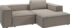 Home affaire Ecksofa »Watertown, kompakte L-Form, 246 cm breite für kleinere Räume« modernes Ecksofa mit Feincordbezug, platzsparend & bequem