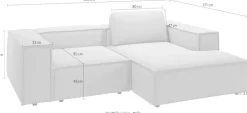 Home affaire Ecksofa »Watertown, kompakte L-Form, 246 cm breite für kleinere Räume« modernes Ecksofa mit Feincordbezug, platzsparend & bequem