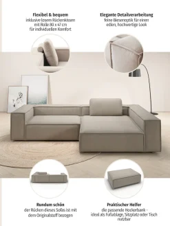 Home affaire Ecksofa »Watertown, moderne XXL L-Form, 306 cm breit« Komfortabel mit tiefer Sitzfläche – ideal für große Wohnräume