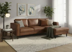 Home affaire Ecksofa »Watkins, wahlweise mit Schlaffunktion/Bettkasten, moderne offene Naht« Recamiere beidseitig montierbar, L-Form, Breite 232 cm