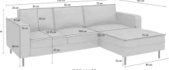 Home affaire Ecksofa »Watkins, wahlweise mit Schlaffunktion/Bettkasten, moderne offene Naht« Recamiere beidseitig montierbar, L-Form, Breite 232 cm