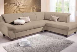 Home affaire Ecksofa »Yesterday zeitlos und elegant, bequeme Armlehnen, L-Form« Microfaser, natur