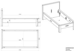 Home affaire Einzelbett »SHERWOOD Liegefläche 90/140 oder 180x200 cm« aus FSC®-zertifiziertem Holzwerkstoff, rustikaler Landhausstil