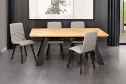 Home affaire Essgruppe »Arosa Sitzgruppe für Küchen, Esstisch mit 4 Polsterstühlen, 5-tlg« Set, 5-tlg, 5 Stk. tlg. Stuhlbeine in Eiche Natur oder Buche Schwarz, Tisch 180 cm, U-Gestell