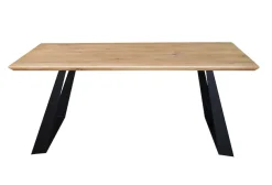 Home affaire Essgruppe »Ena Sitzgruppe für Küche/Esszimmer, Esstisch mit 4 Polsterstühlen 5tlg« Set, 5-tlg, 5 Stk. tlg. Stuhlbeine in Eiche Natur oder Buche Schwarz, Tisch 180 cm, U-Gestell