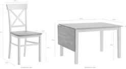 Home affaire Essgruppe »Samba« Set, 5 Stk. tlg. mit ausklappbarem Esstisch