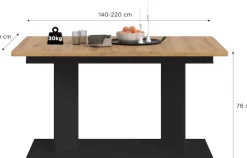 Home affaire Esstisch »GERO, 140-190 cm, 2-fach ausziehbar, Säulengestell« in verschiedenen Ausführungen erhältlich, 1 Stk. tlg. Tisch, Esstisch, Esszimmer, Esszimmertisch, Küchetisch, Bartisch