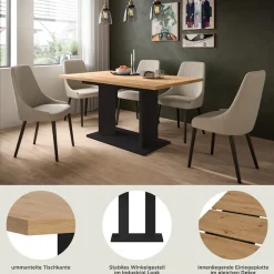 Home affaire Esstisch »GERO, 150-190 cm, ausziehbar, Säulengestell« in verschiedenen Ausführungen erhältlich, 1 Stk. tlg. Tisch, Esstisch, Esszimmer, Esszimmertisch, Küchetisch, Bartisch