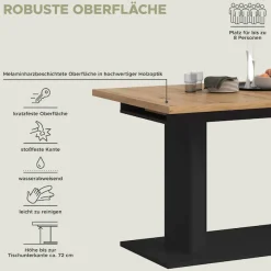 Home affaire Esstisch »GERO, 150-190 cm, ausziehbar, Säulengestell« in verschiedenen Ausführungen erhältlich, 1 Stk. tlg. Tisch, Esstisch, Esszimmer, Esszimmertisch, Küchetisch, Bartisch