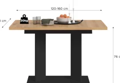 Home affaire Esstisch »GERO, 120-160 cm, ausziehbar, Säulengestell« in verschiedenen Ausführungen erhältlich, 1 Stk. tlg. Tisch, Esstisch, Esszimmer, Esszimmertisch, Küchetisch, Bartisch