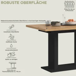 Home affaire Esstisch »GERO, 120-160 cm, ausziehbar, Säulengestell« in verschiedenen Ausführungen erhältlich, 1 Stk. tlg. Tisch, Esstisch, Esszimmer, Esszimmertisch, Küchetisch, Bartisch