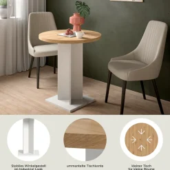 Home affaire Esstisch »GERO, 70x76x70 cm, mit Säulengestell, runde Tischplatte« in verschiedenen Ausführungen erhältlich, 1 Stk. tlg. Tisch, Esstisch, Esszimmer, Esszimmertisch, Küchetisch, Bartisch