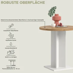 Home affaire Esstisch »GERO, 70x76x70 cm, mit Säulengestell, runde Tischplatte« in verschiedenen Ausführungen erhältlich, 1 Stk. tlg. Tisch, Esstisch, Esszimmer, Esszimmertisch, Küchetisch, Bartisch