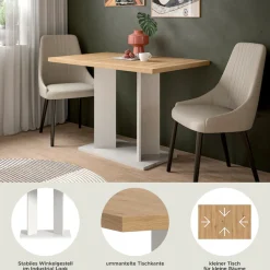 Home affaire Esstisch »GERO, 110x76x70 cm, mit Säulengestell« in verschiedenen Ausführungen erhältlich, 1 Stk. tlg. Tisch, Esstisch, Esszimmer, Esszimmertisch, Küchetisch, Bartisch