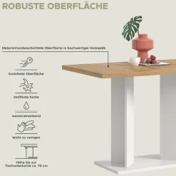 Home affaire Esstisch »GERO, 110x76x70 cm, mit Säulengestell« in verschiedenen Ausführungen erhältlich, 1 Stk. tlg. Tisch, Esstisch, Esszimmer, Esszimmertisch, Küchetisch, Bartisch