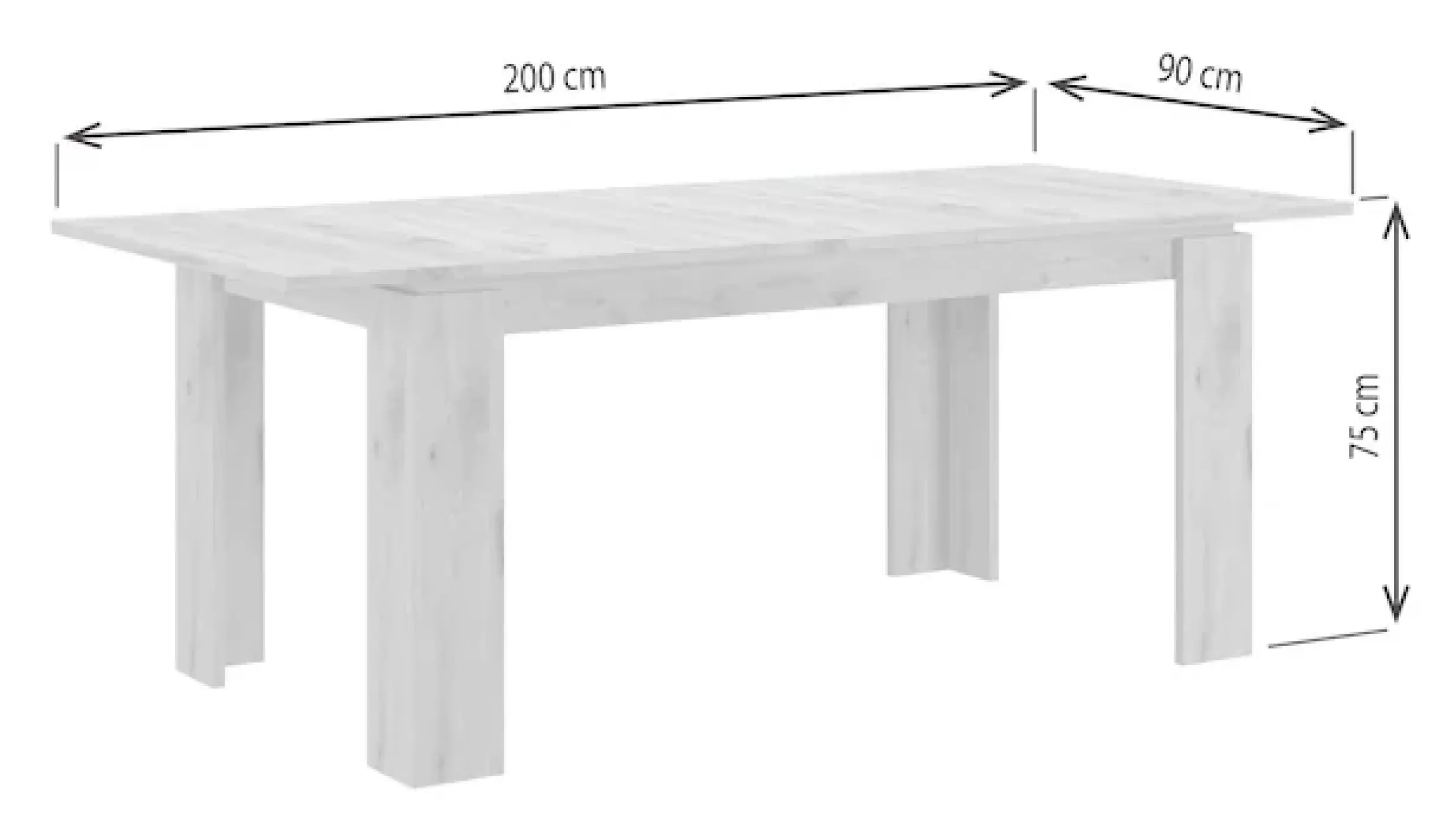 Home affaire Esstisch »Kalmar, rechteckig, 160 cm ausziehbar auf 200 cm, inkl. Einlegeplatte« Esszimmertisch, Tisch, Küchentisch, dining table,